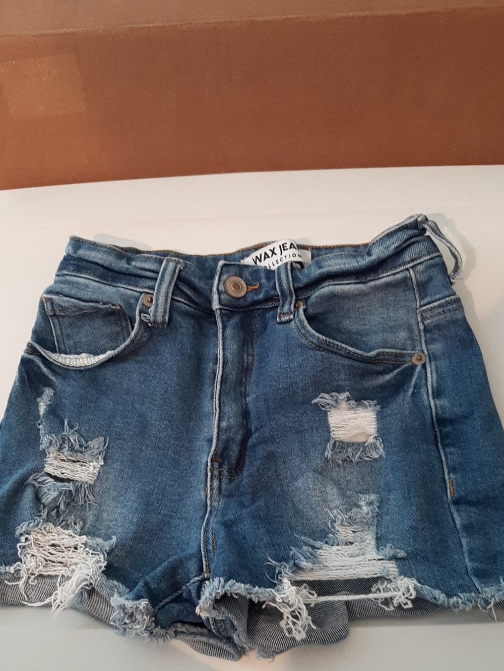 Wax Jean Brand Distressed Denim Shorts